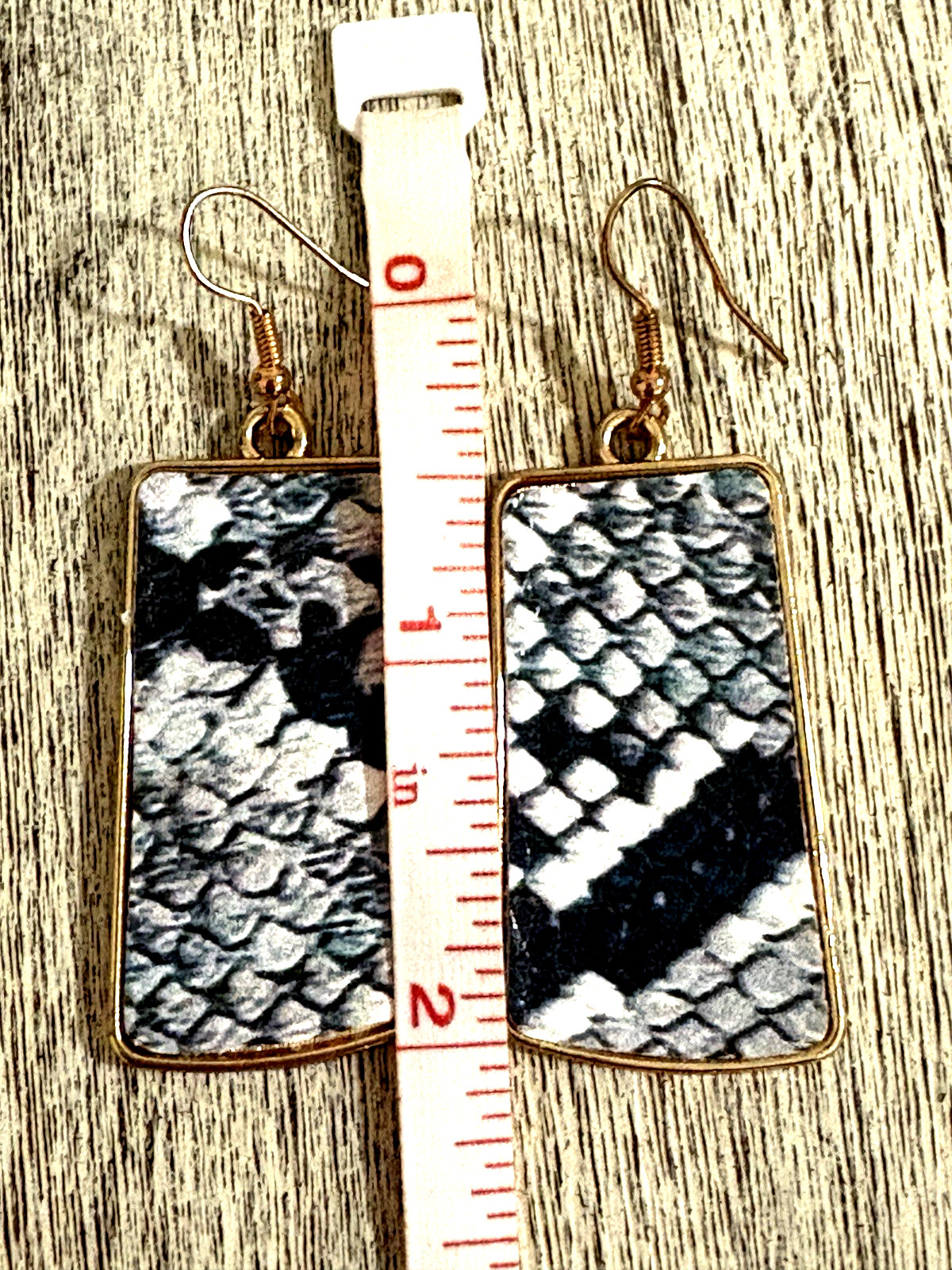 Snake Skin Animal Gold Tone Necklace Bracelet Earrings 3PC Set Brand New 18-20″