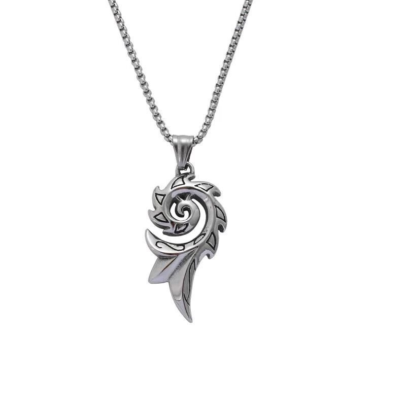 Retro Flame Personality Sweater Pendant Couple Trend Versatile Jewelry Necklace