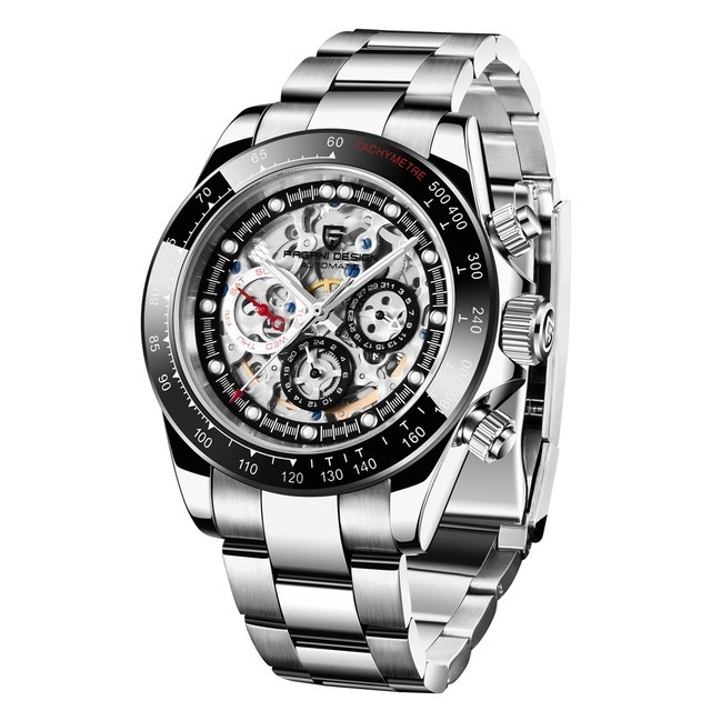 PAGANI DESIGN PD-1653 Automatic Watch 40mm Skeletonized Dial. Ships from USA
