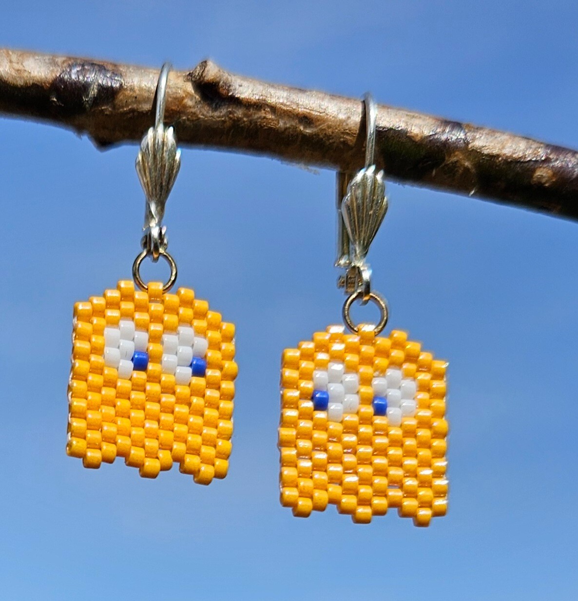 Pac-Man Yellow Ghost Earrings