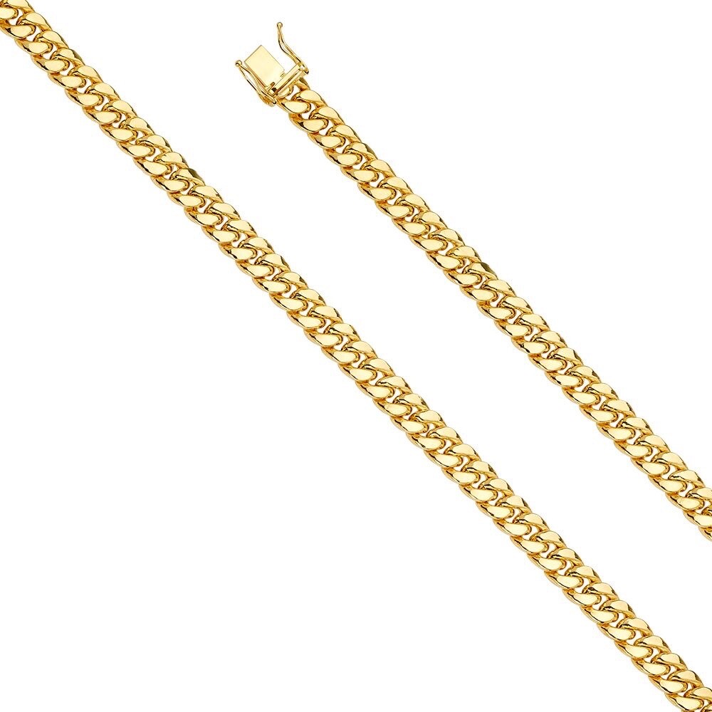 Real 14k Yellow Gold 6mm Royal Miami Cuban Link 24″ Chain Necklace Box Lock