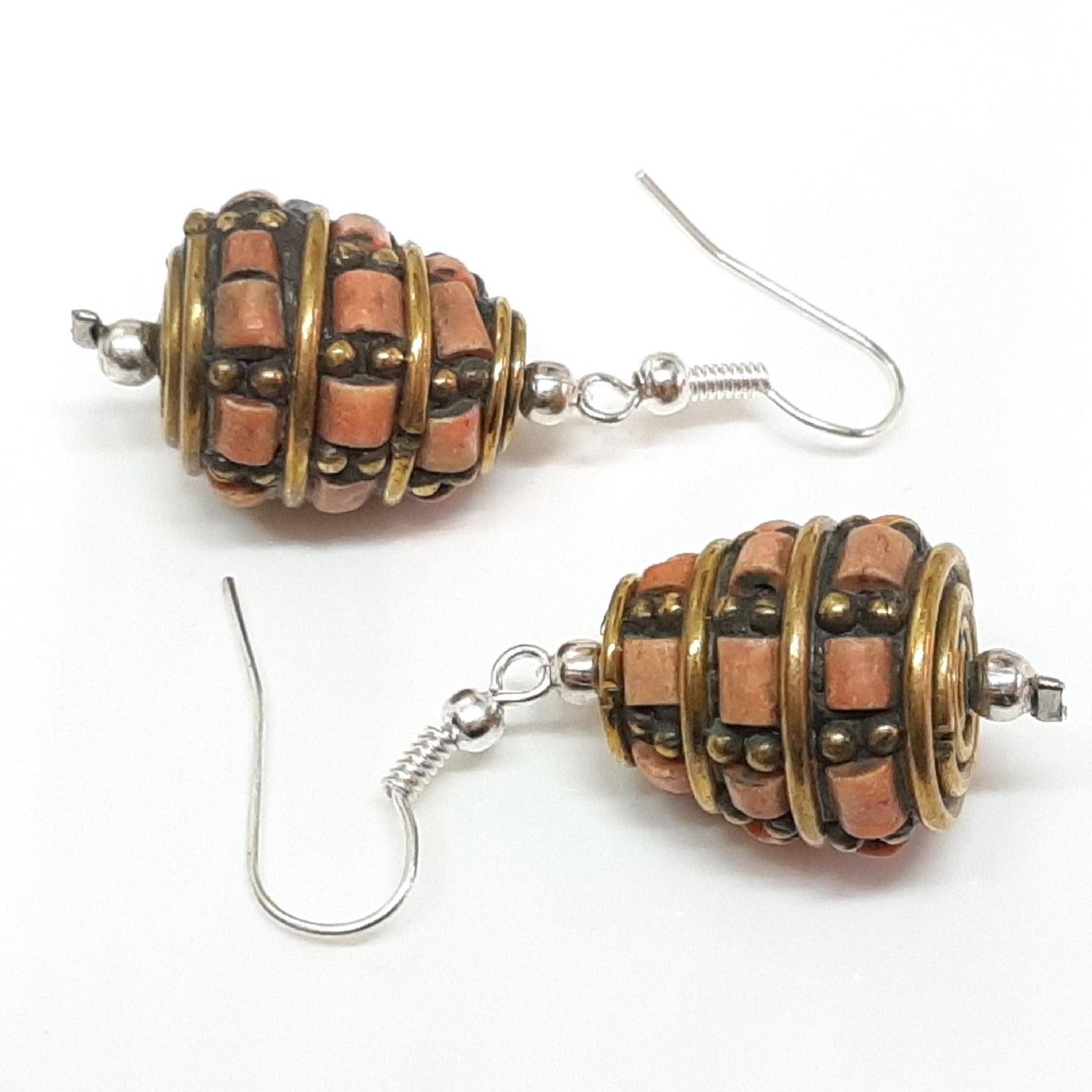 Vintage 12.30ctw Carnelian Silver Dangle Earrings