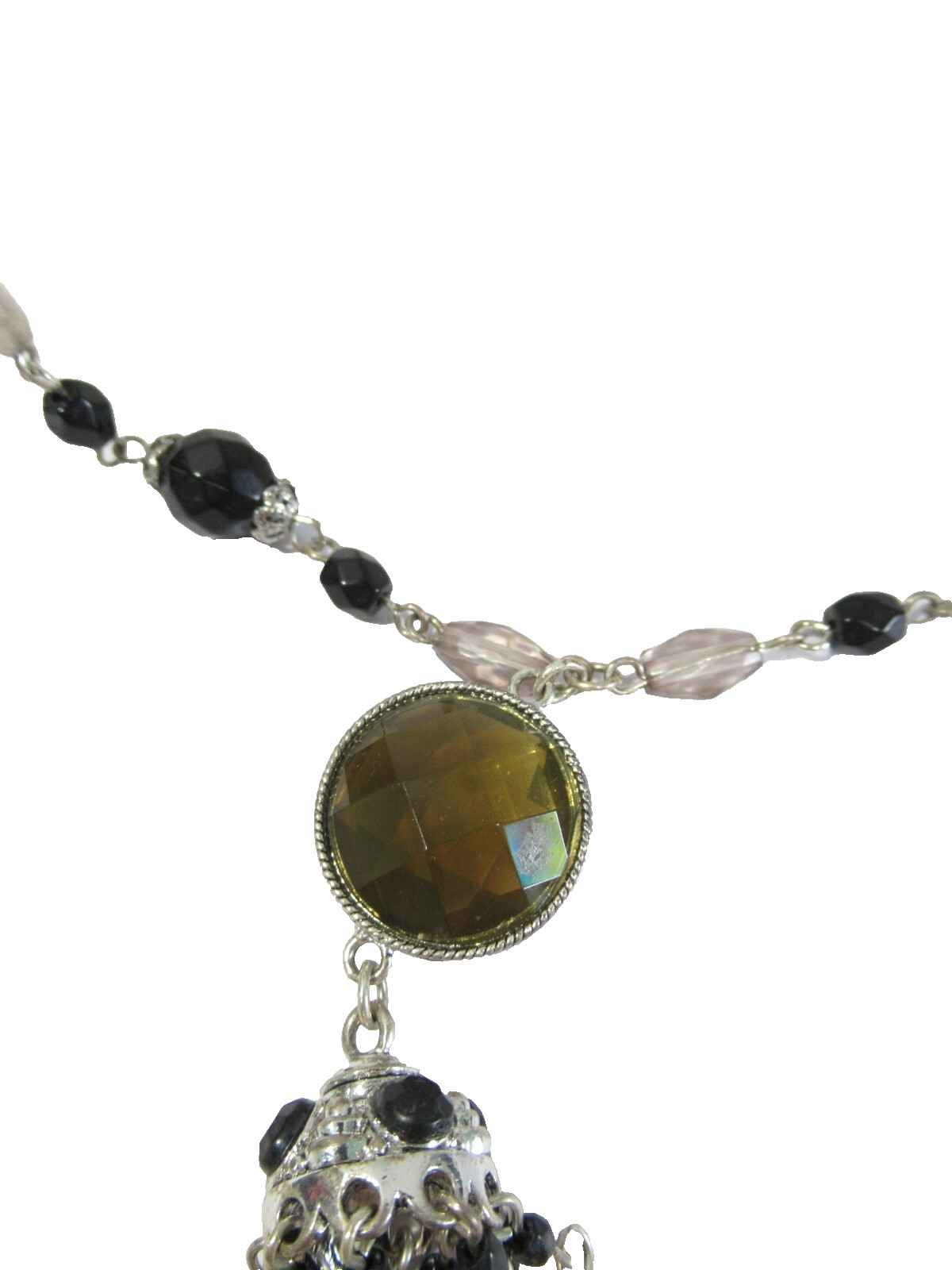 Robert Rose Double Strand Necklace Pendant w Long Tassel