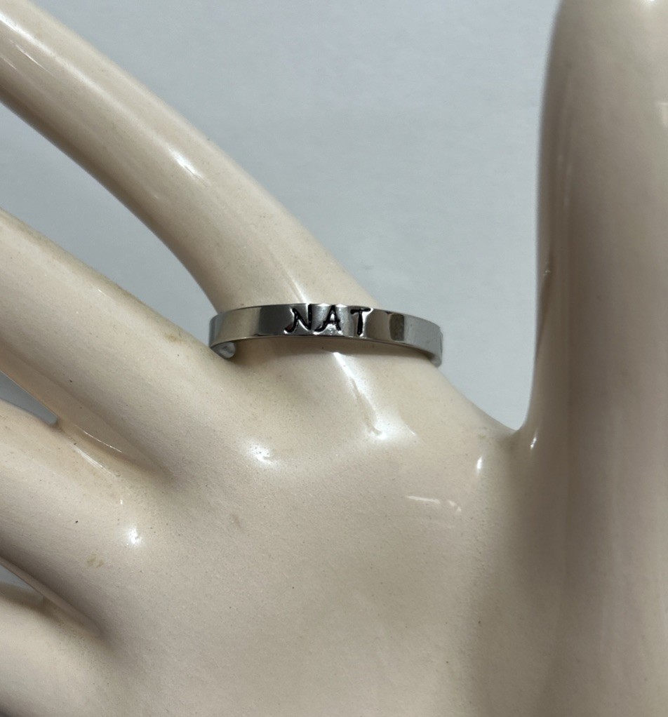 3mm Personalized Hand Stamped Stainless Steel Rings