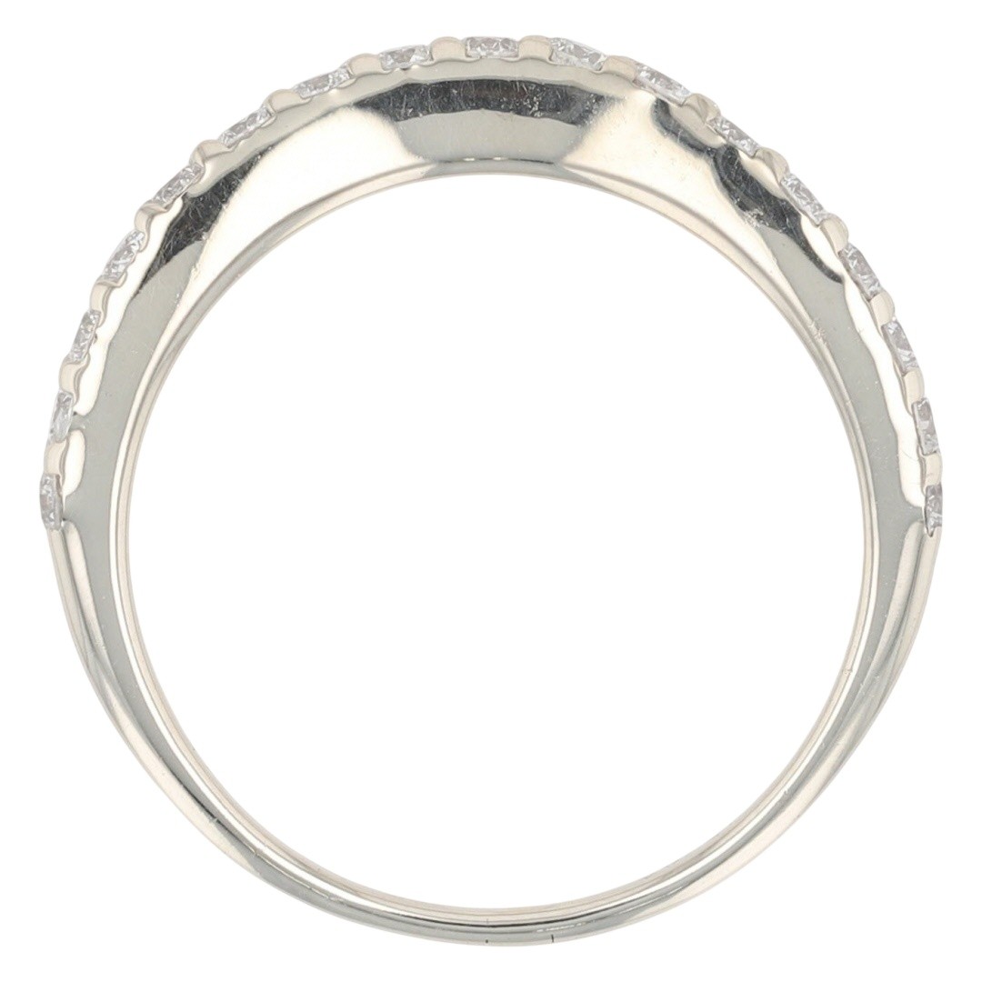 .38ctw Round Cut Diamond Pavé Contour Wedding Band Ring 14k White Gold Size 6.25