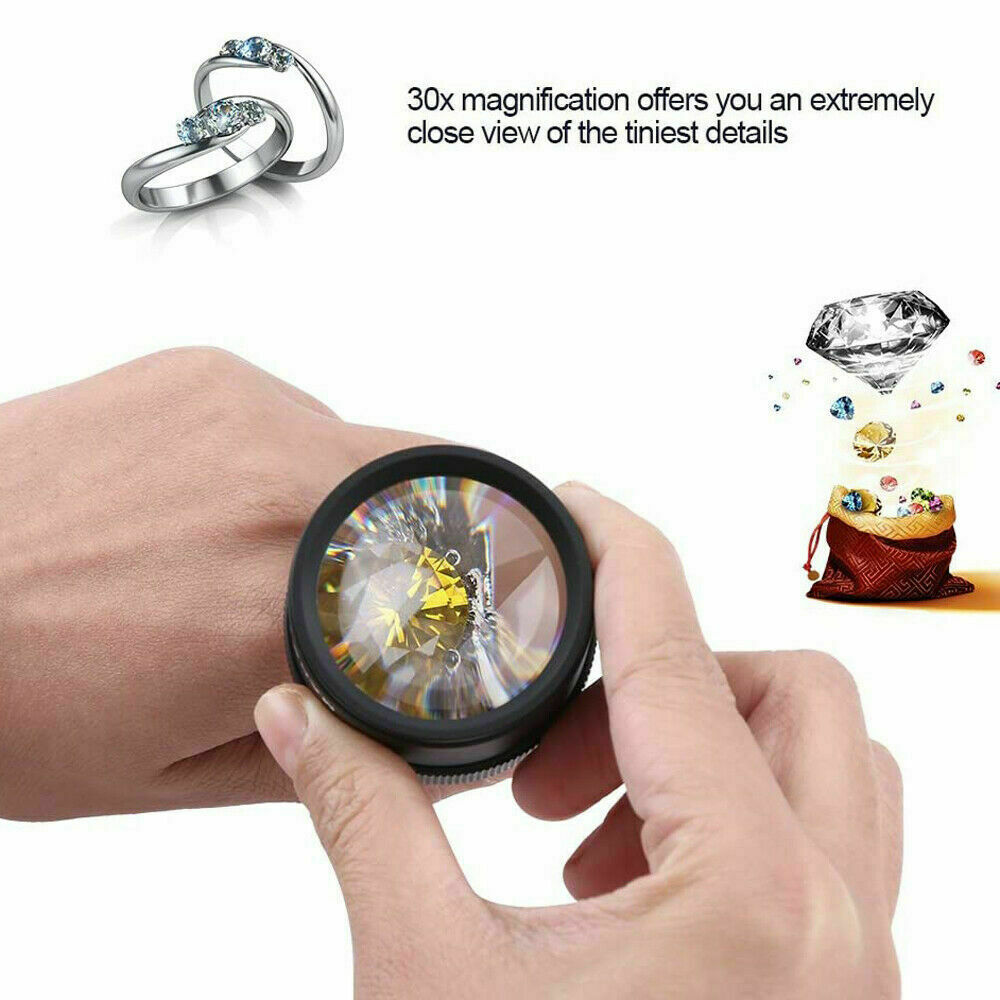 2Pcs 40X30 Magnifying Loupe Jewelry Eye Glass Magnifier Jewelers Loop Pocket #US