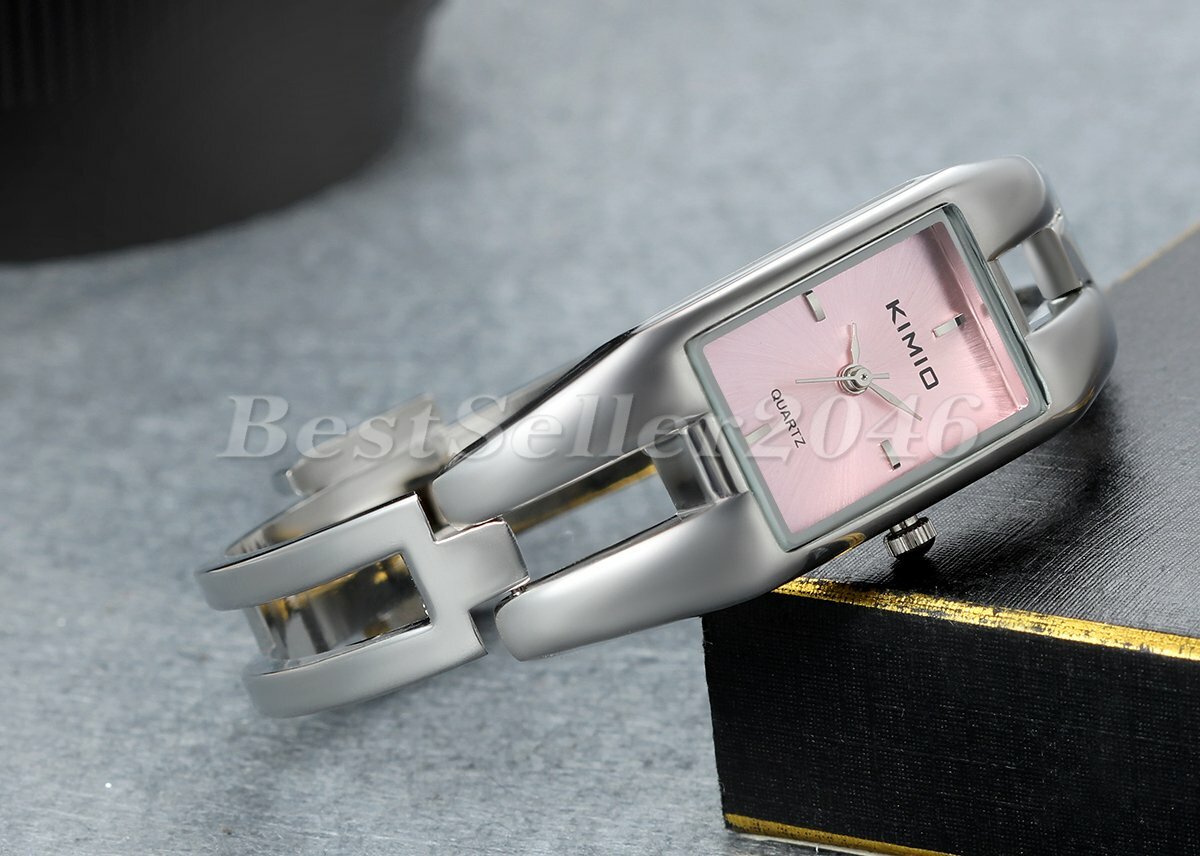 Women’s Causal Square Dial Stainless Steel Bangle Quartz Analog Wrist Watches