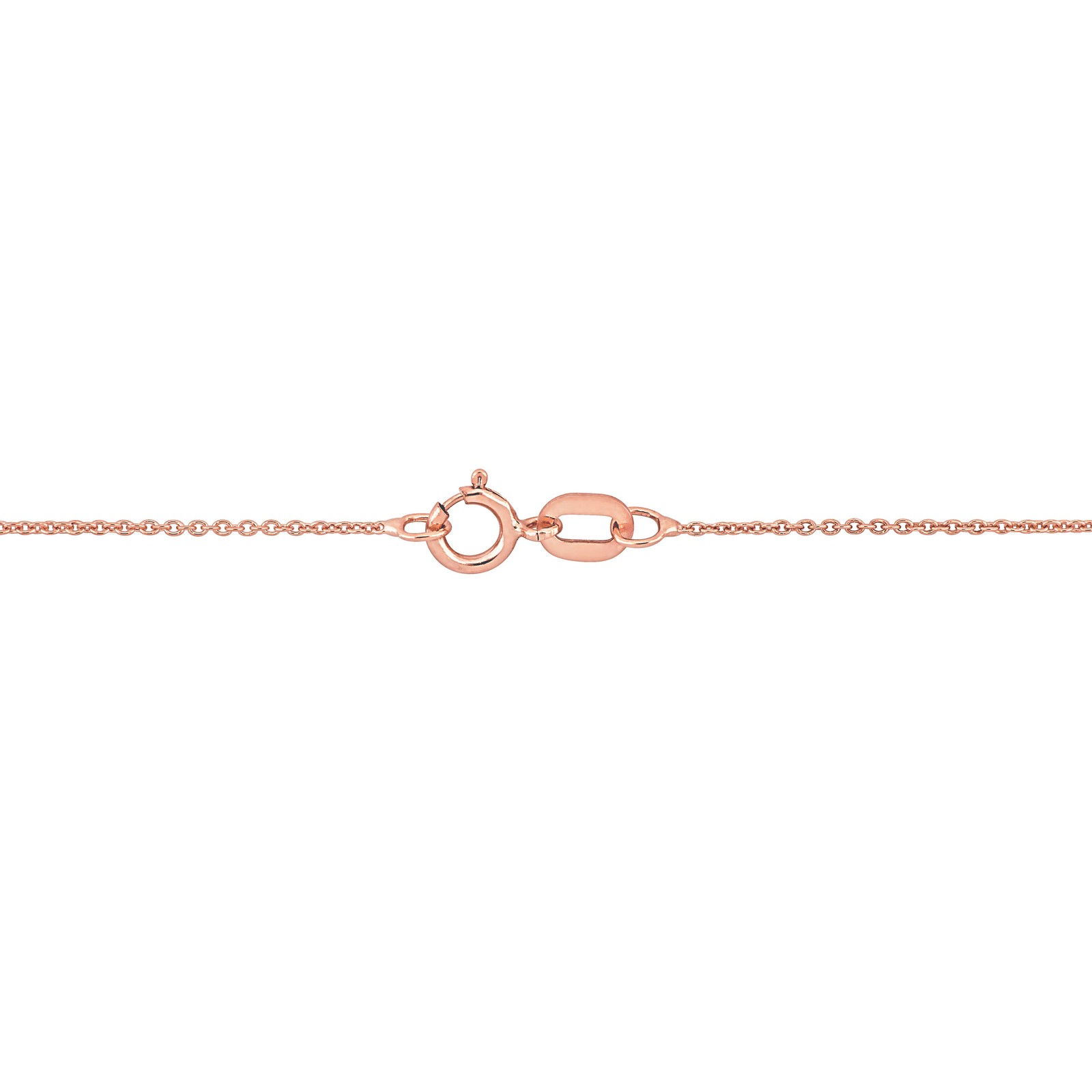 Amour 10K Rose Gold 0.8mm Round Cable Chain Necklace – 17 in.