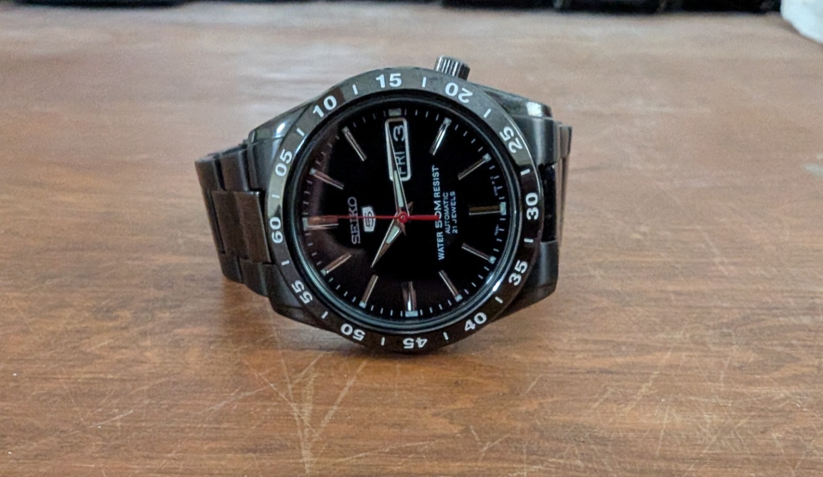 Seiko 5 Automatic SNKE03KC SNKE03K1 Black Dial 21 Jewels Men’s Watch