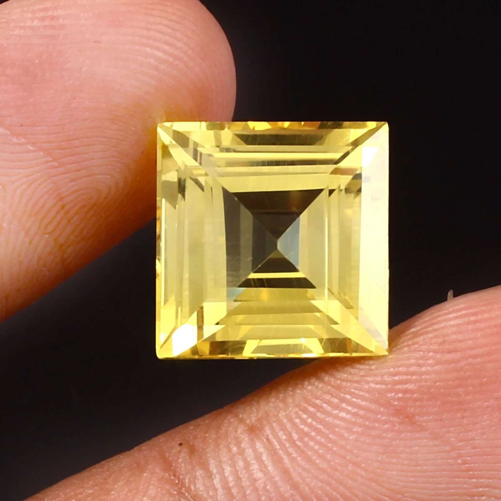 10 Ct Natural Yellow Sapphire Princess Cut Certified Loose Gem Ceylon Sapphire
