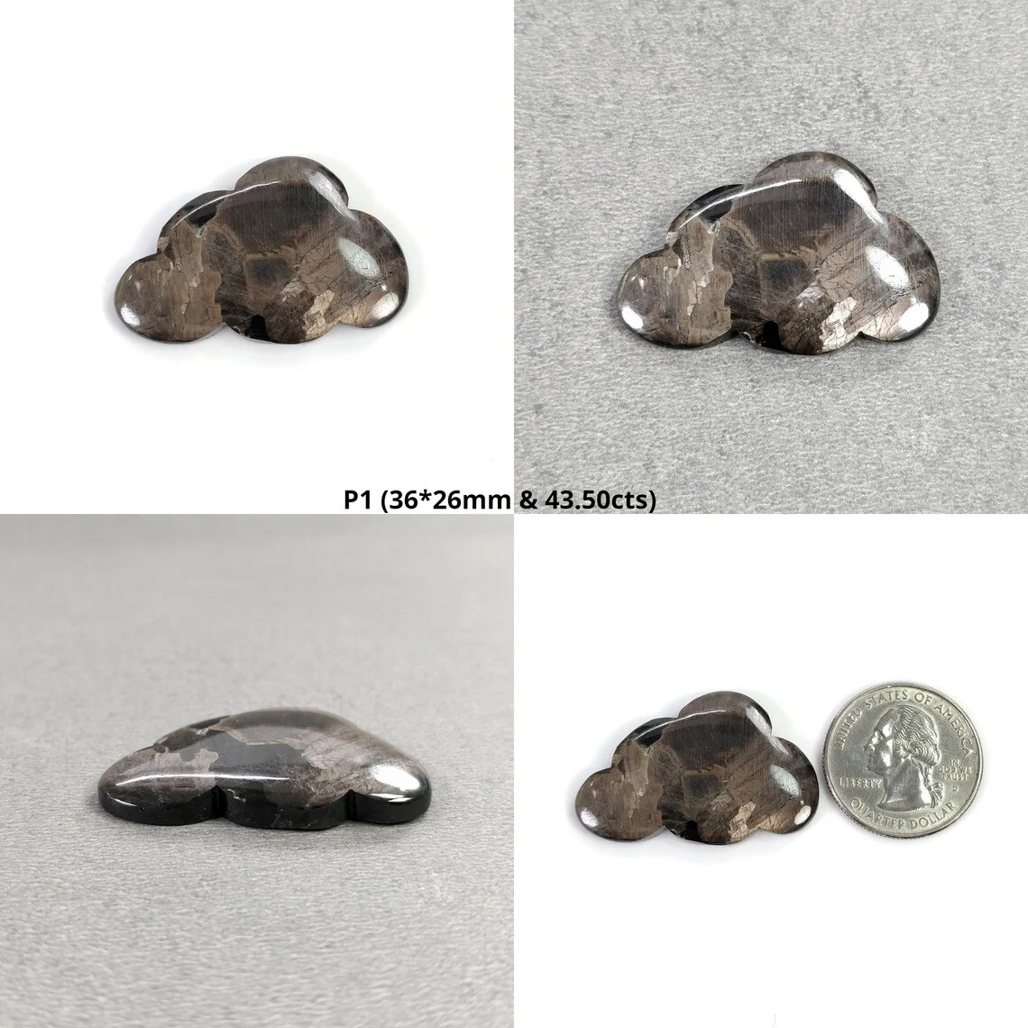 Natural Untreated GOLDEN BROWN Chocolate SAPPHIRE Gemstone Hand Carved CLOUD