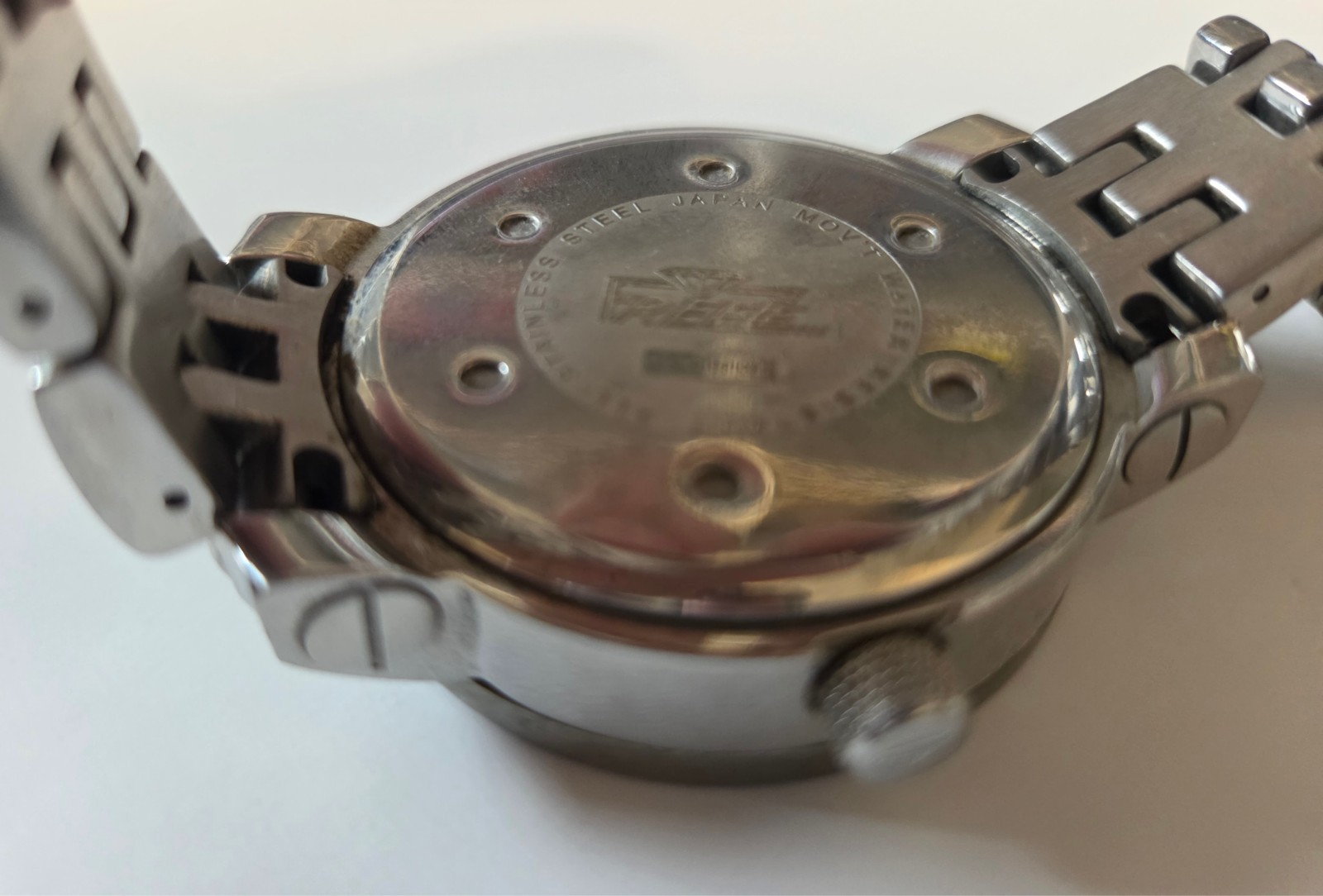 Freeze Men’s Watch With Diamond Inlays + Stainless Steel Band