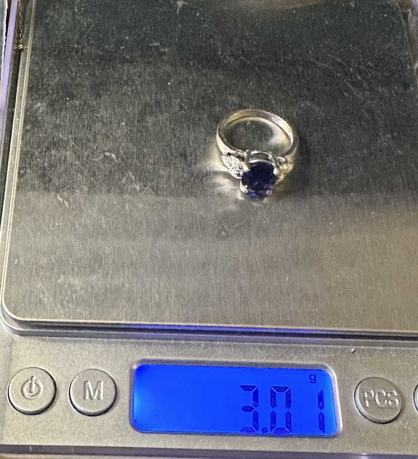 Lovely Deep Blue Lab Created Sapphire 925 Sterling Silver Leaf Detail Ring Sz 6