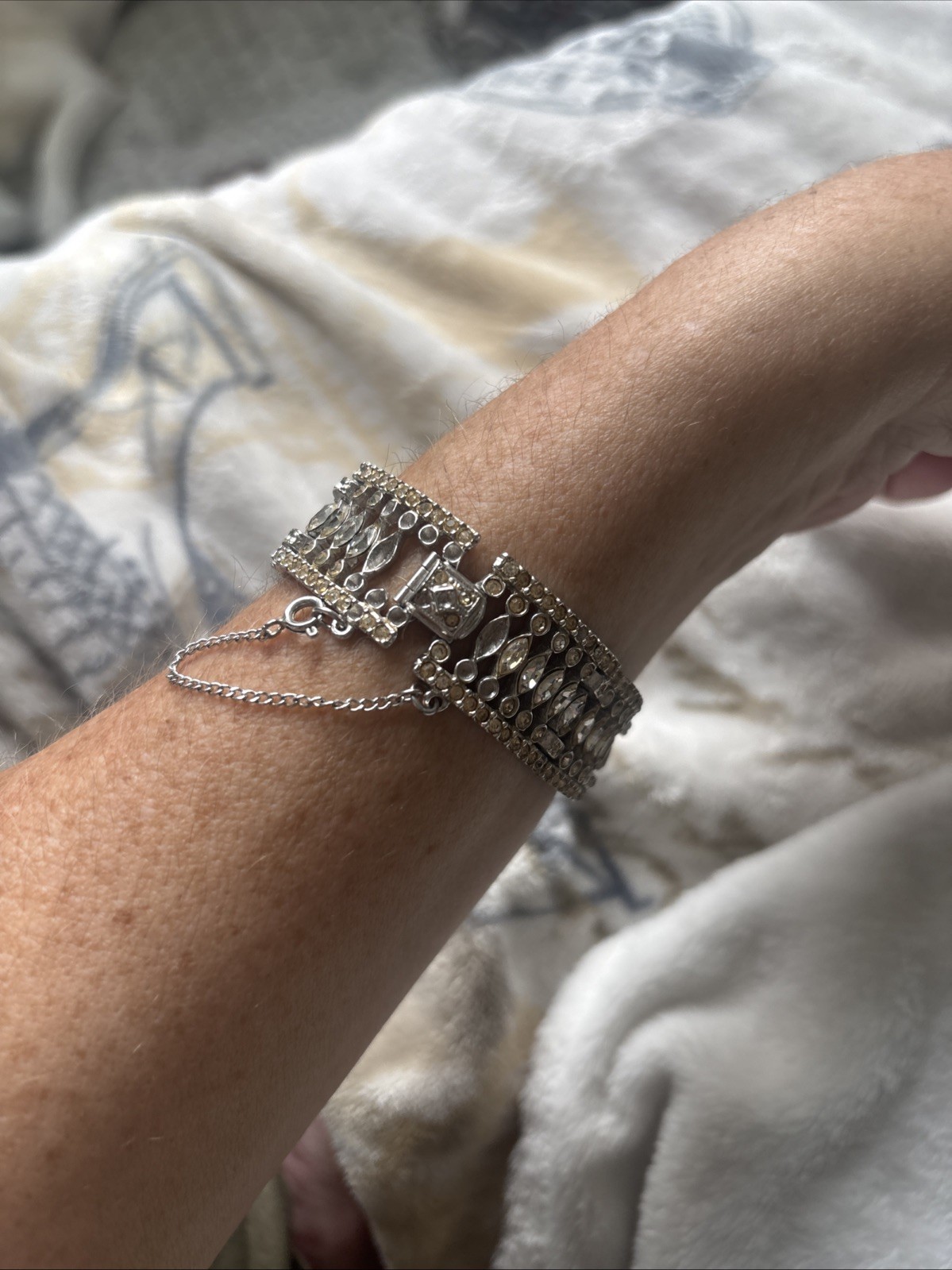 Pedo Vintage Rhinestone Bracelet Silver Tone- My Grandmas