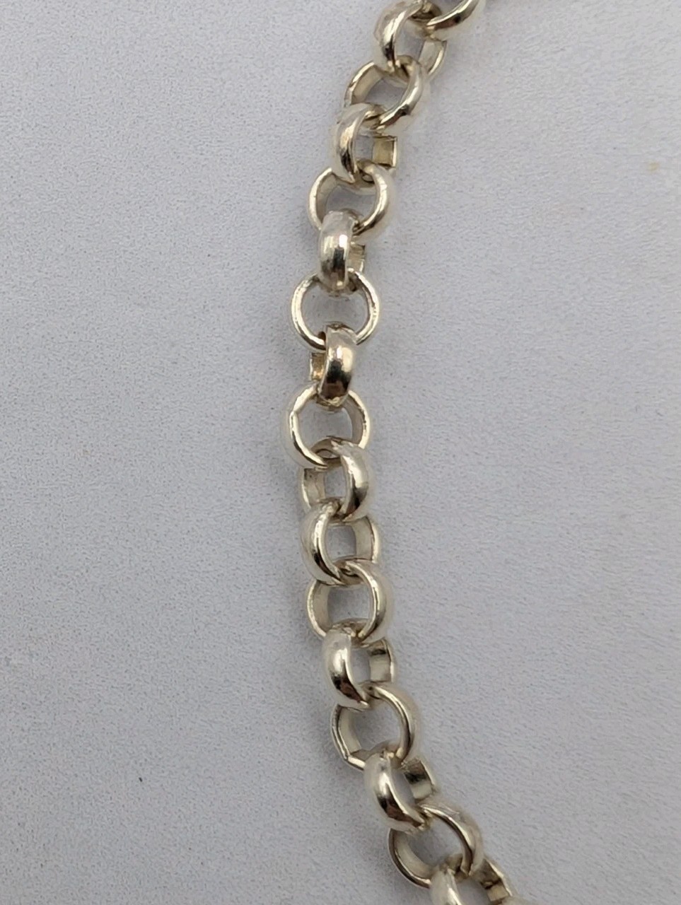 925 Sterling Silver Rolo Link Chain Unisex Bracelet 8″ 4.1mm 6.2g Belcher Charm