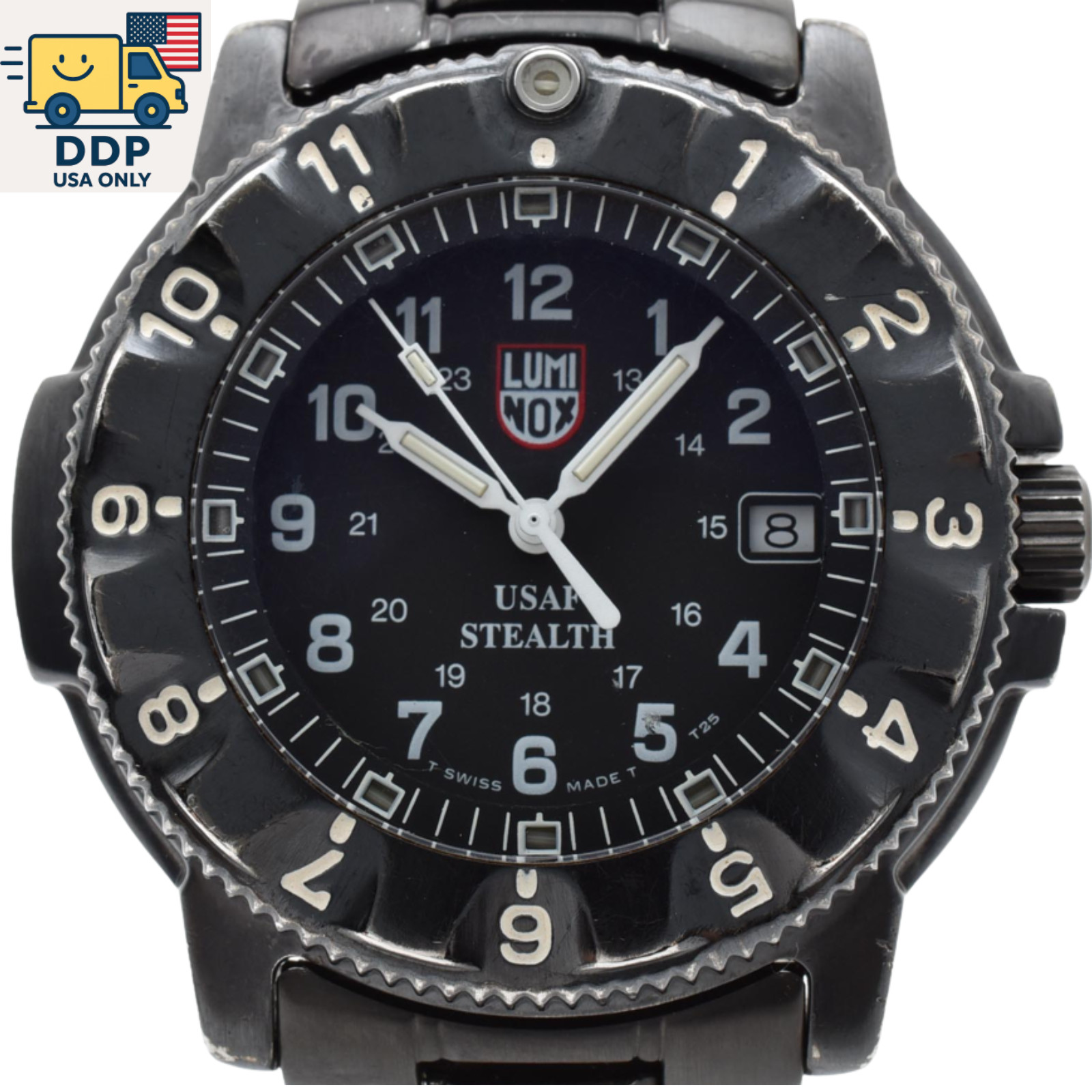 Luminox F-117 NIGHTHAWK Men’s Watch Black Dial SERIES 3400 Quartz Japan [Exc+5]