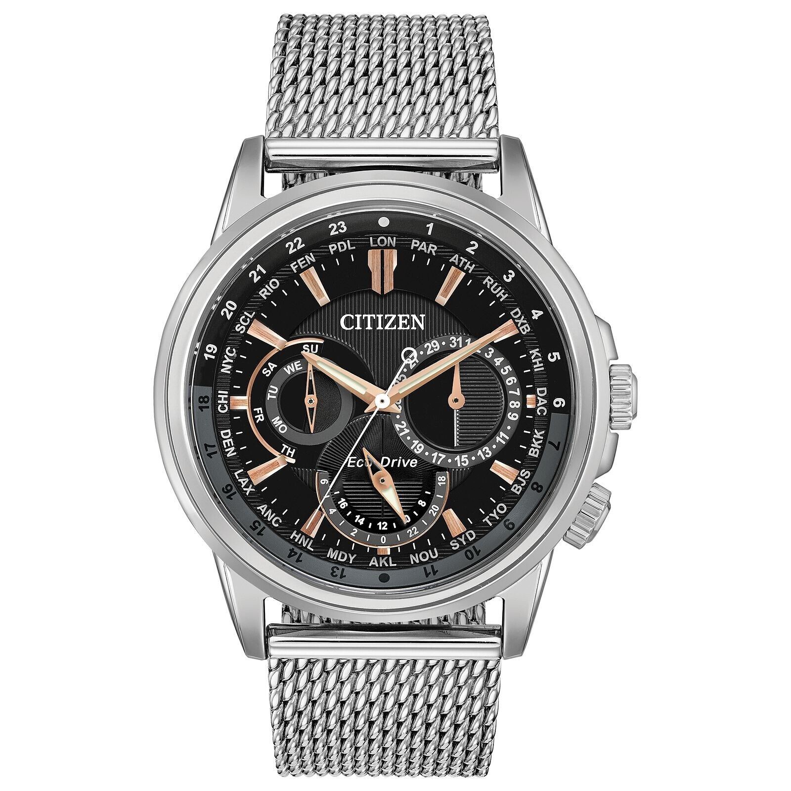 Citizen BU2020-70E Eco-Drive Calendrier Men’s Black Dial 44 mm Watch MSRP $525
