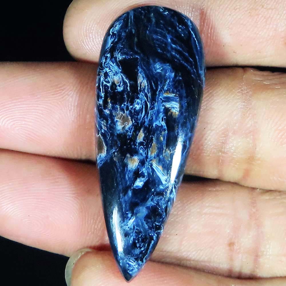 Natural Chatoyant PIETERSITE Pear Cabochon Gemstone 40.55 Cts 18x45x5 mm YU112