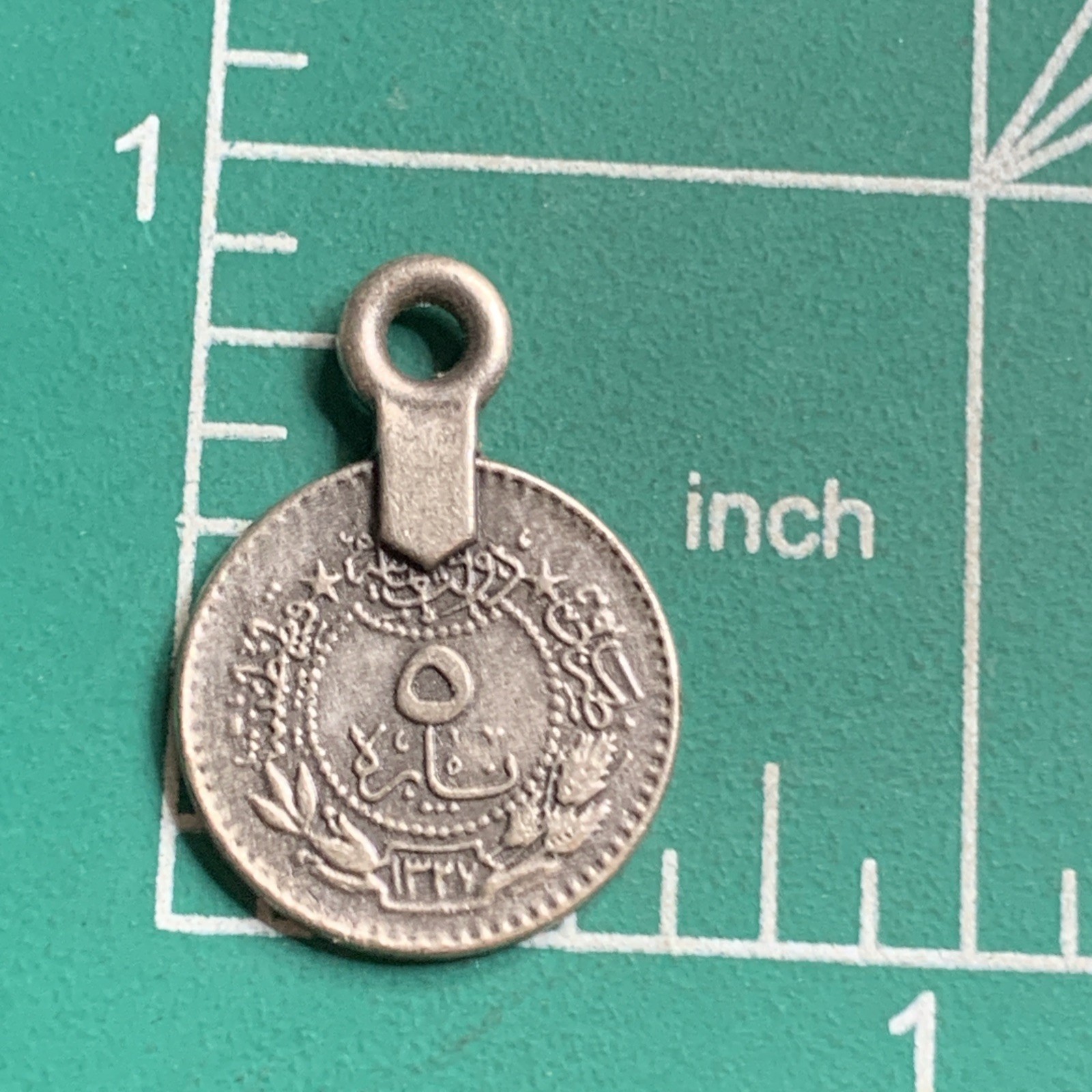 STERLING SILVER 925 Lot Necklace SS26 Estate Islamic Coin Inscription Signed