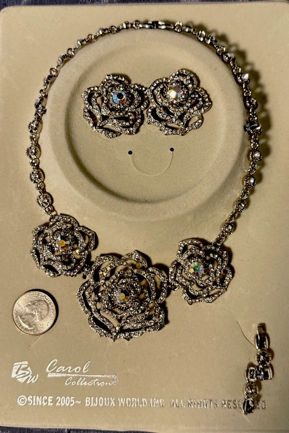 NIP Vintage Statement Jewelry Set By Bijoux World ‘Carol’ Necklace Earrings
