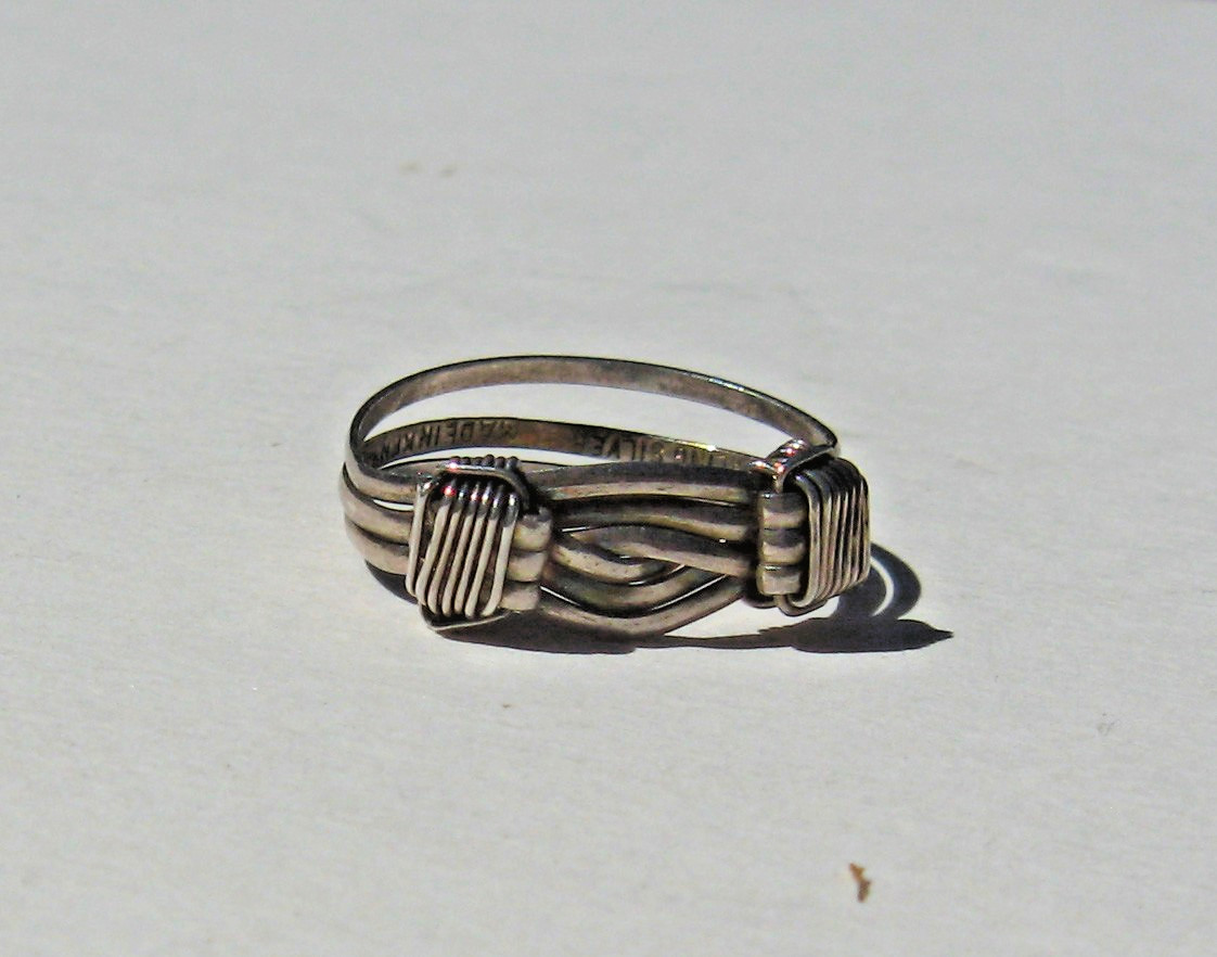 Sterling silver woven wire ring from Kenya, size 8
