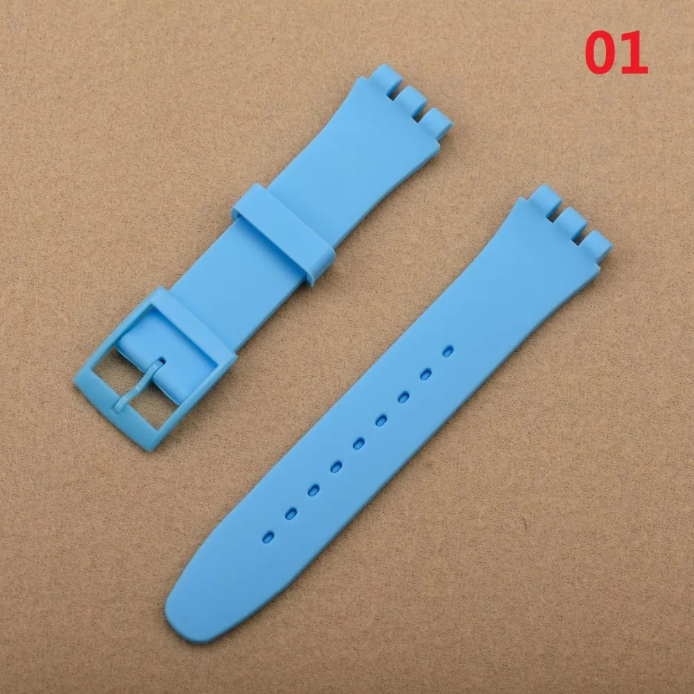 Black White Navy Brown 17mm 19mm 20mm Silicone Rubber Watchband High Quality