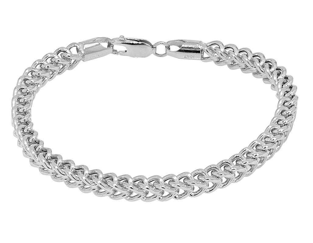 Hollow Franco Chain Bracelet 5MM 10K Gold 7″-9″