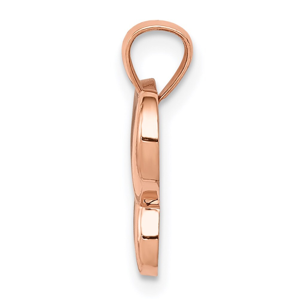 14k Rose Gold with Rhodium Plated Butterfly Pendant