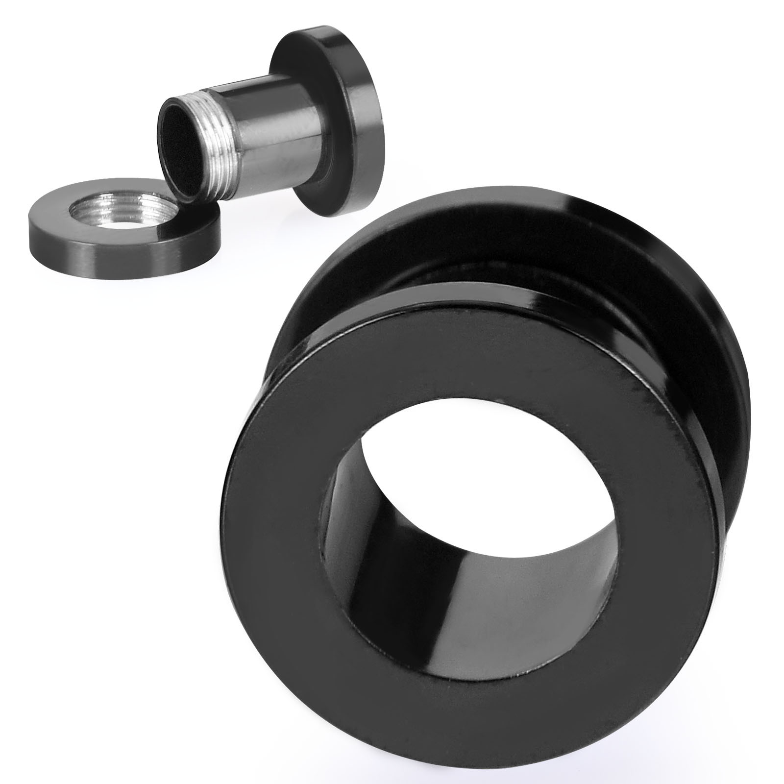 1 PAIR Stainless Steel Ear Gauges Screw Fit Ear Tunnels Plugs Earrings 12g-3/4″