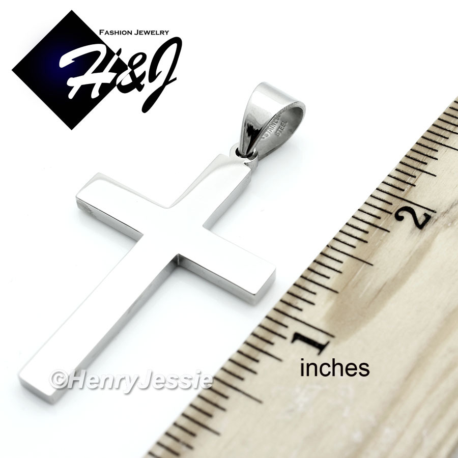 20″MEN Stainless Steel 6mm Silver Byzantine Box Chain Necklace Cross Pendant*P64