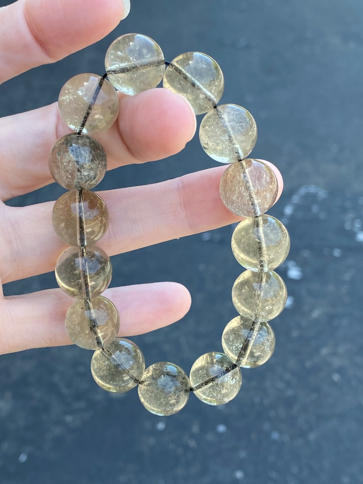 ☀️ Genuine Libyan Desert Glass Bracelet ☀️ 14.2mm Beads | 7 inch