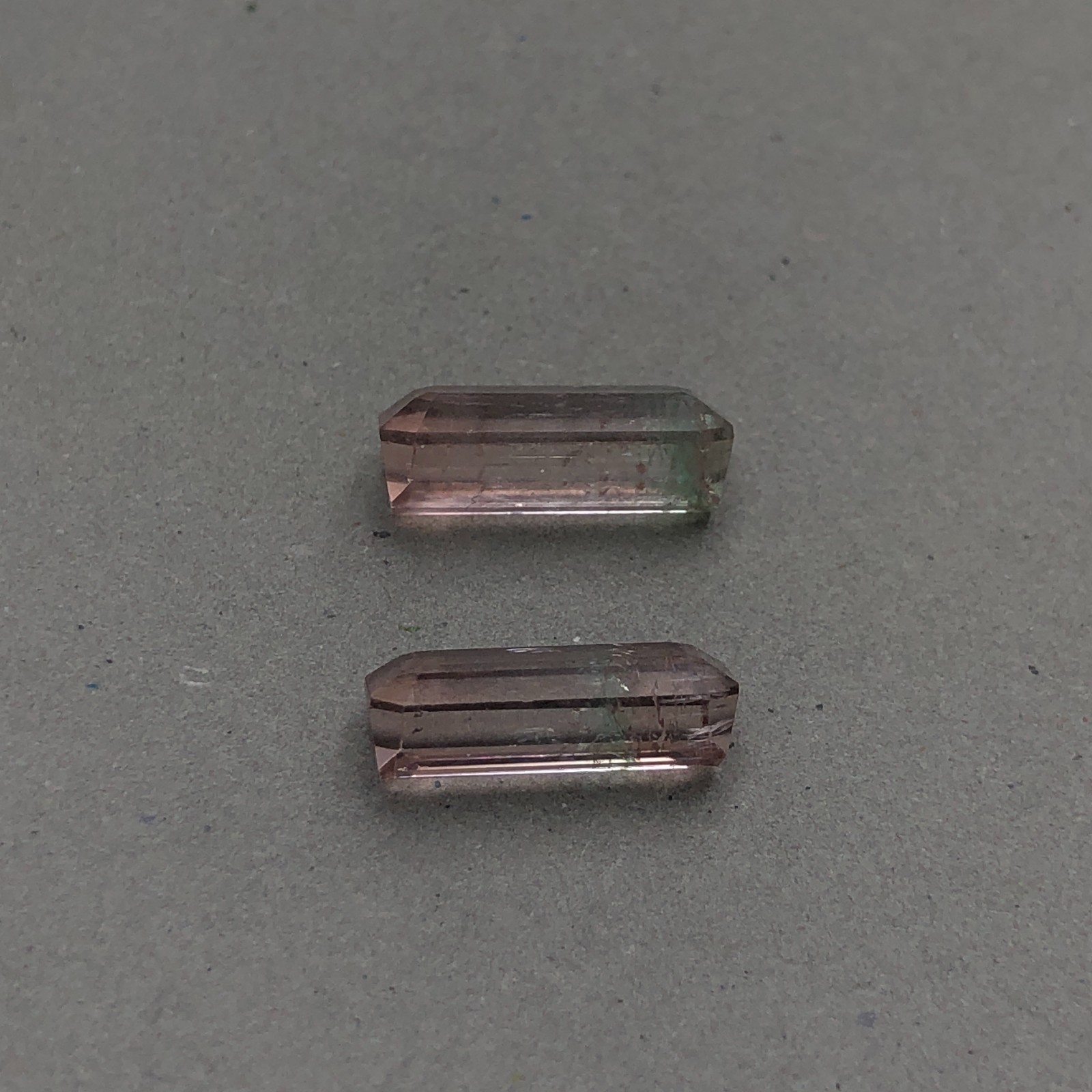 6.80 Carat Bi Color Tourmaline Pair, Faceted Loose Gemstone for Making Earrings