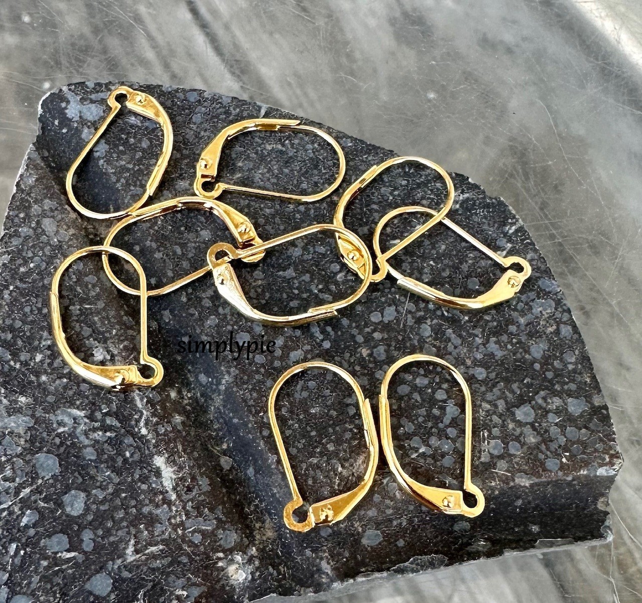 Gold Interchangeable Leverback Earring 8pcs Earwires Open Loop Findings (4Pairs)