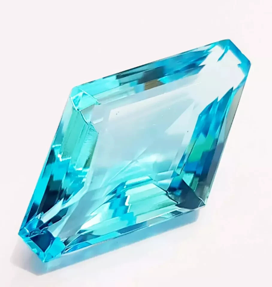 100 Ct FANCY Cut Natural Aqua Blue Topaz EGL Certified Loose Brazilian Gemstone