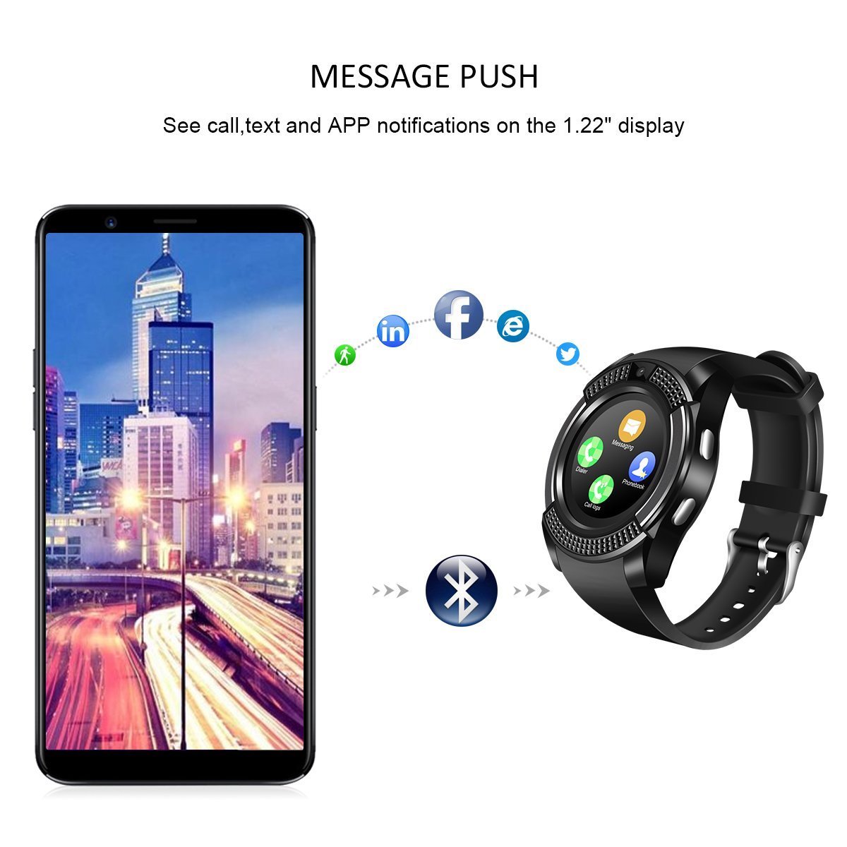 Touch Screen Smart Watch Fitness Tracker Pedometer Sleep Monitor for Men Women