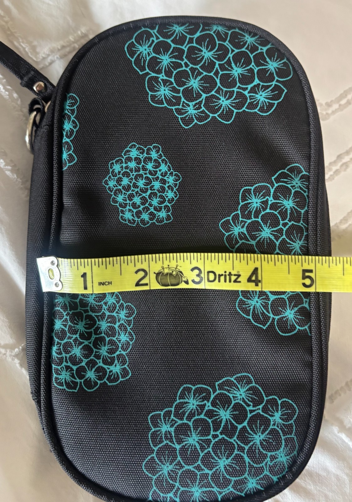 Travel Jewelry Organizer Case Black Turquoise Snap Roll 5 Pouches New