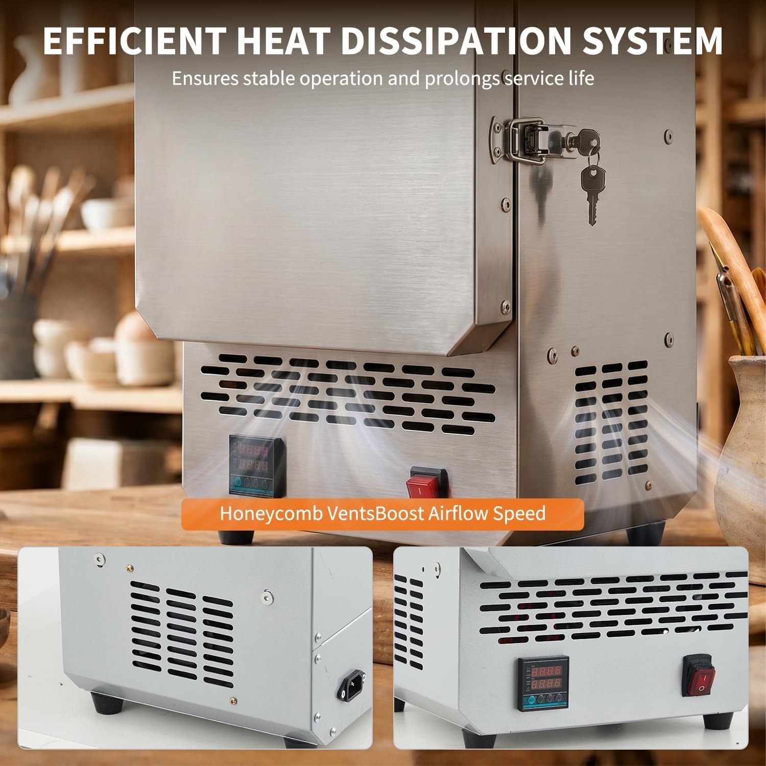 Tabletop Electric Kiln 1500W 2192℉ for Wax Casting Metal Jewelry Melting Furnace