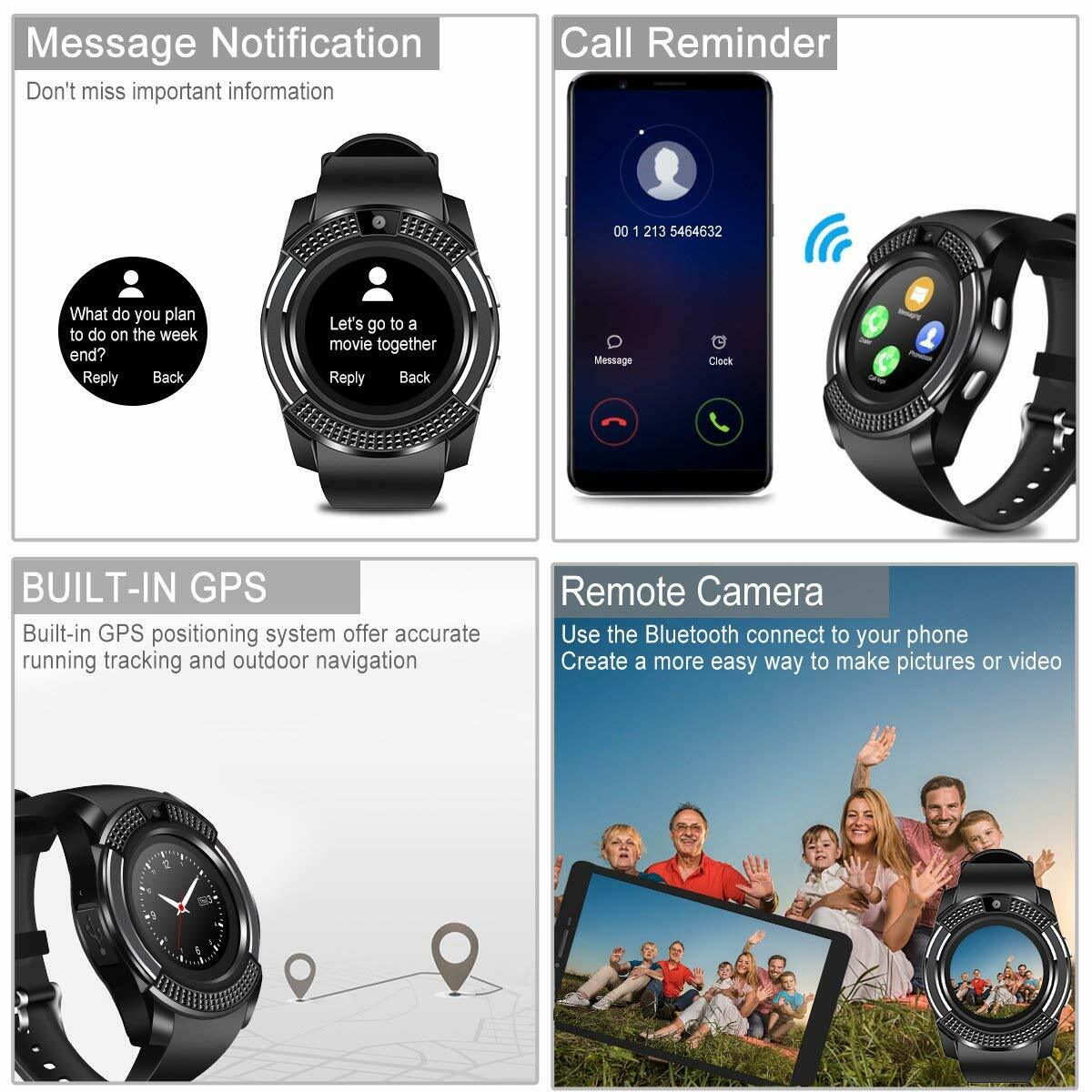 Bluetooth Smartwatch Unlocked Smart Watch Phone Answer/Make Call For Android