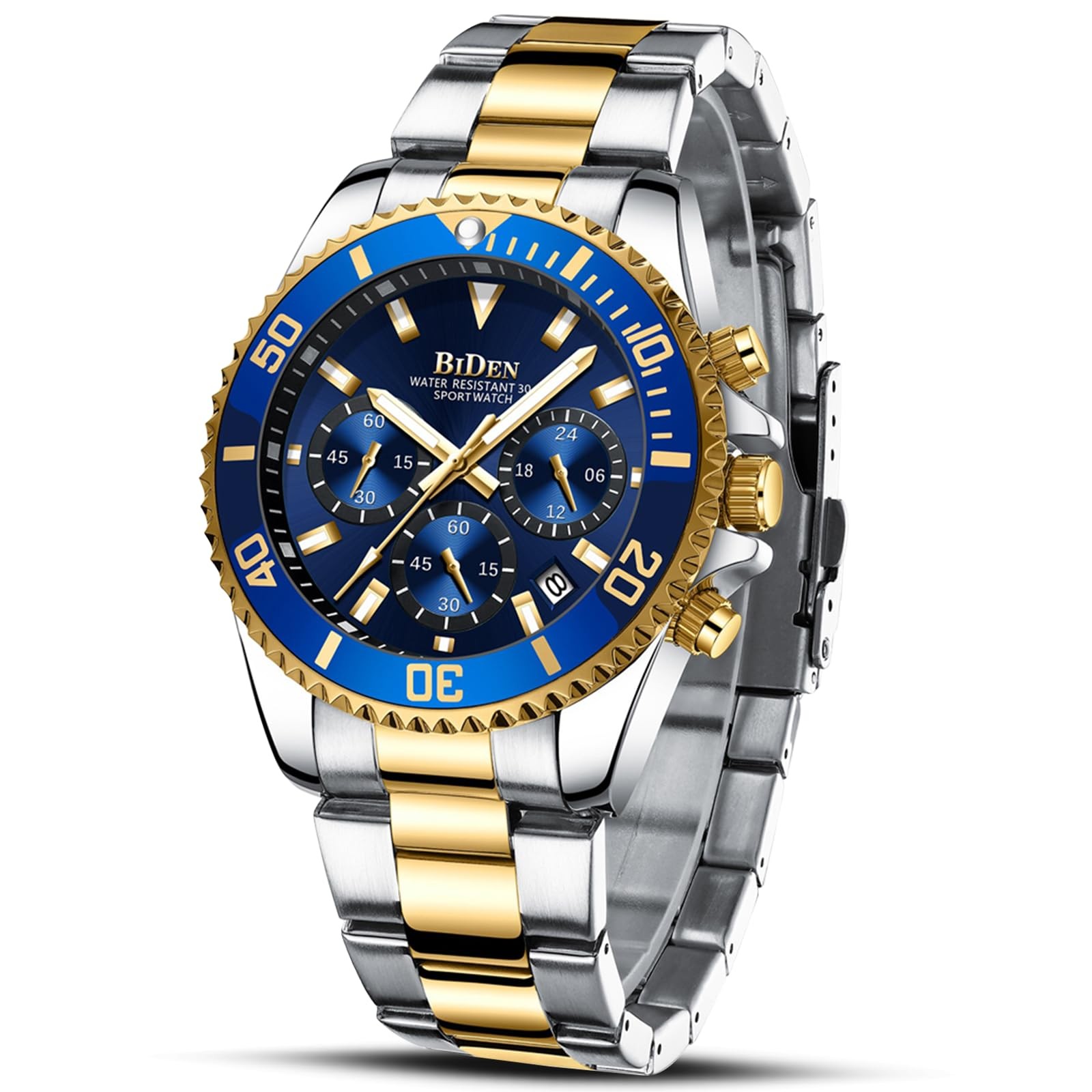 Reloj Cronografo De Acero Inoxidable Impermeable Para Hombre De Negocios