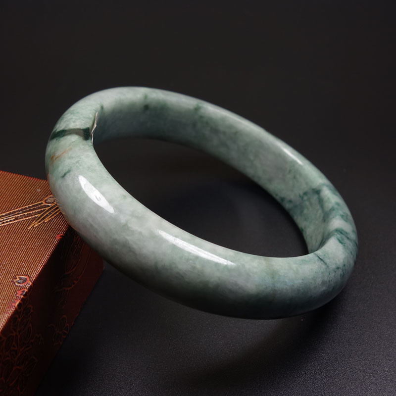 61mm Certified Grade A 100% Natural Green Jadeite Jade Bracelet Bangle Z06991