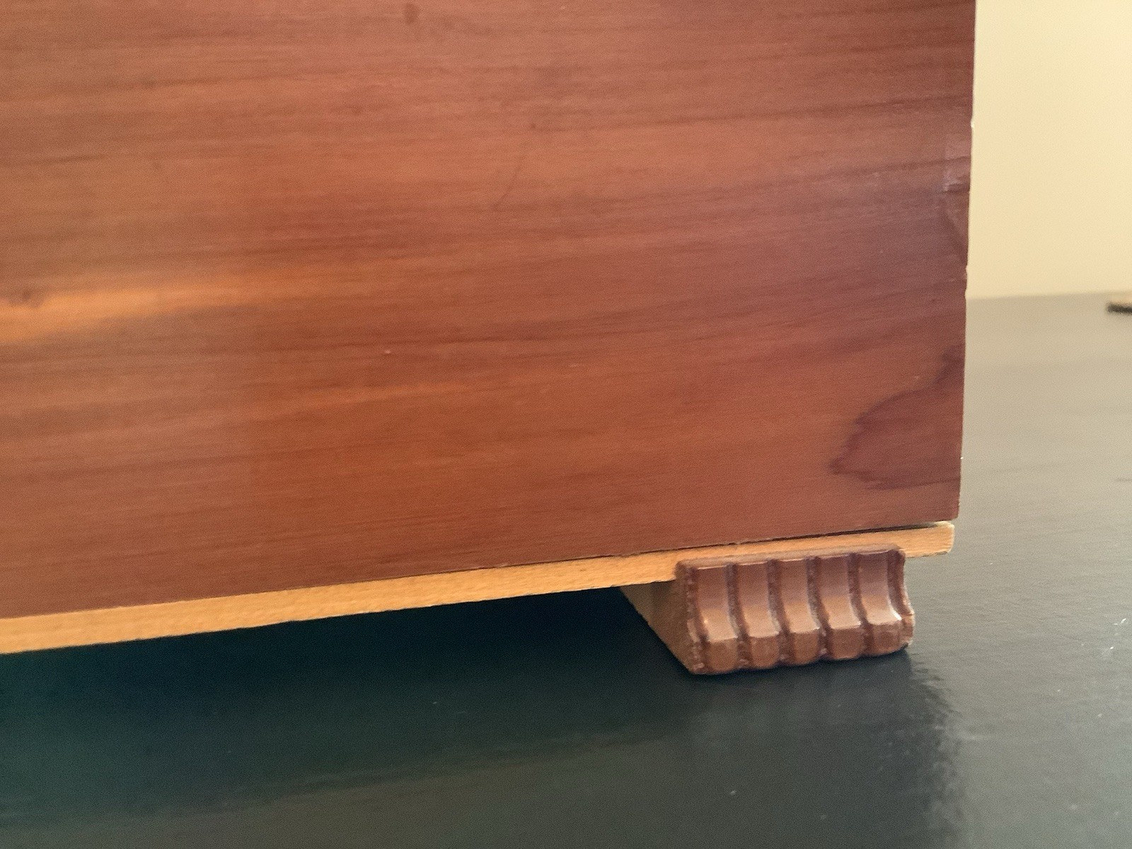 Vintage Cedar Wooden Keepsake Box Landscape Lid Rustic Jewelry Storage Cottage