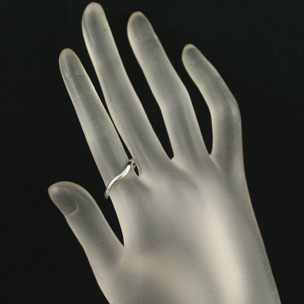 Auth Tiffany&Co. Ring Diamond Curved Band 1P US6-6.25 950 Platinum
