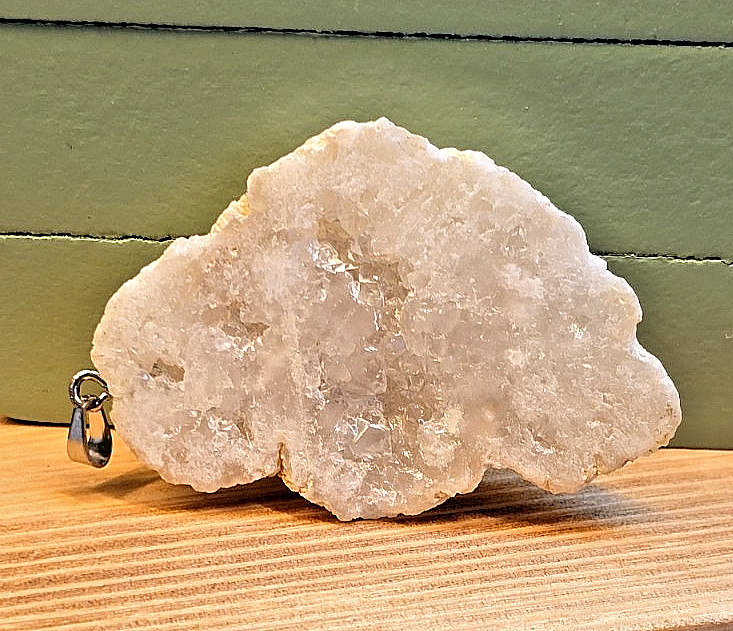 Raw Amethyst Geode Pendant Set 2pc Sparkly Crystal Cluster Rough Gemstone Gift