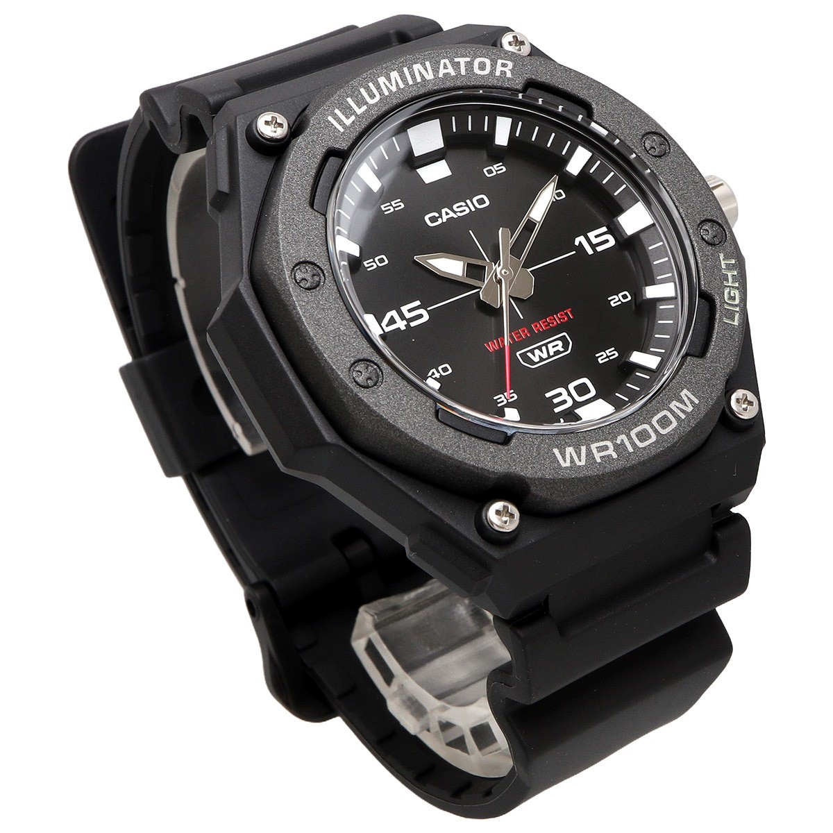 CASIO MW-620H-1AV Men’s Black Analog Quartz Watch LED 100M New