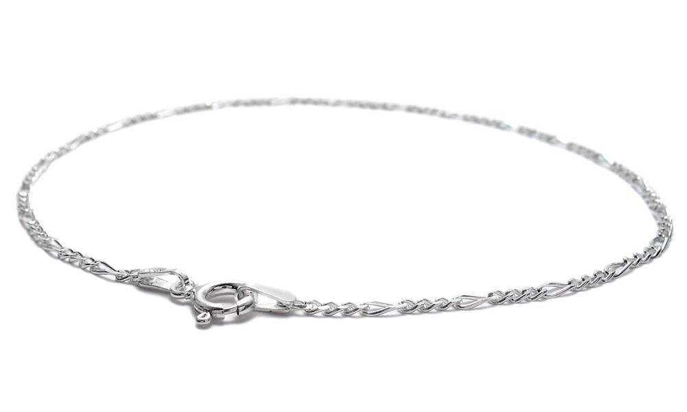Real 925 Sterling Silver 7″ 8″ 9″ 10″ 11″ 12″ Figaro Anklet or Bracelet 2mm