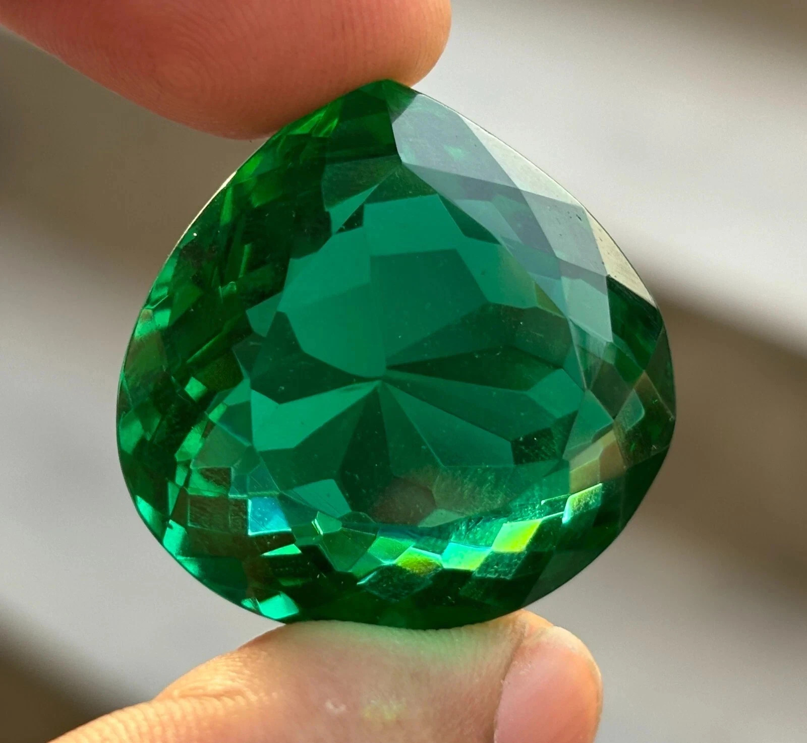 GIE Certified 73.10 Ct Elegant Natural Green Topaz Loose Pear Cut Gemstone
