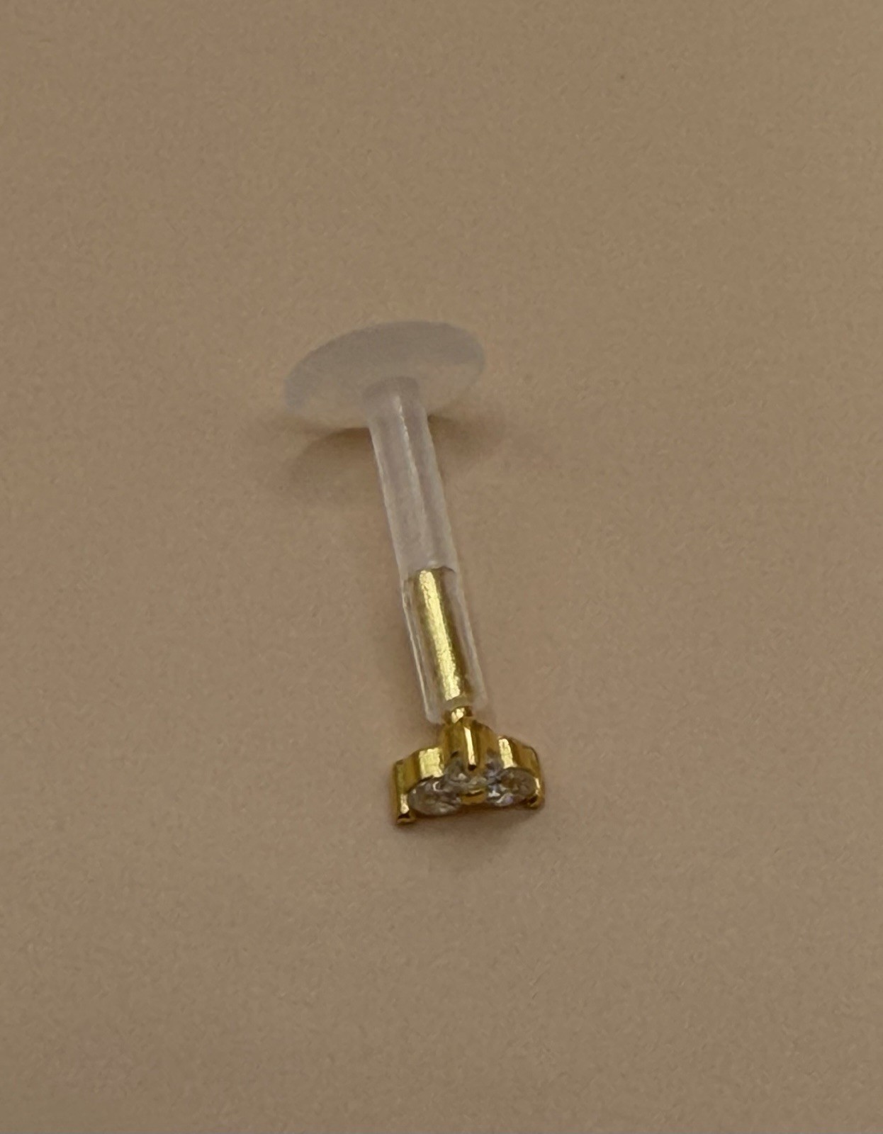 Sterling Silver 925 Cubic Zirconia Ear Threadless Flat Back Labret 16g 1.2mm