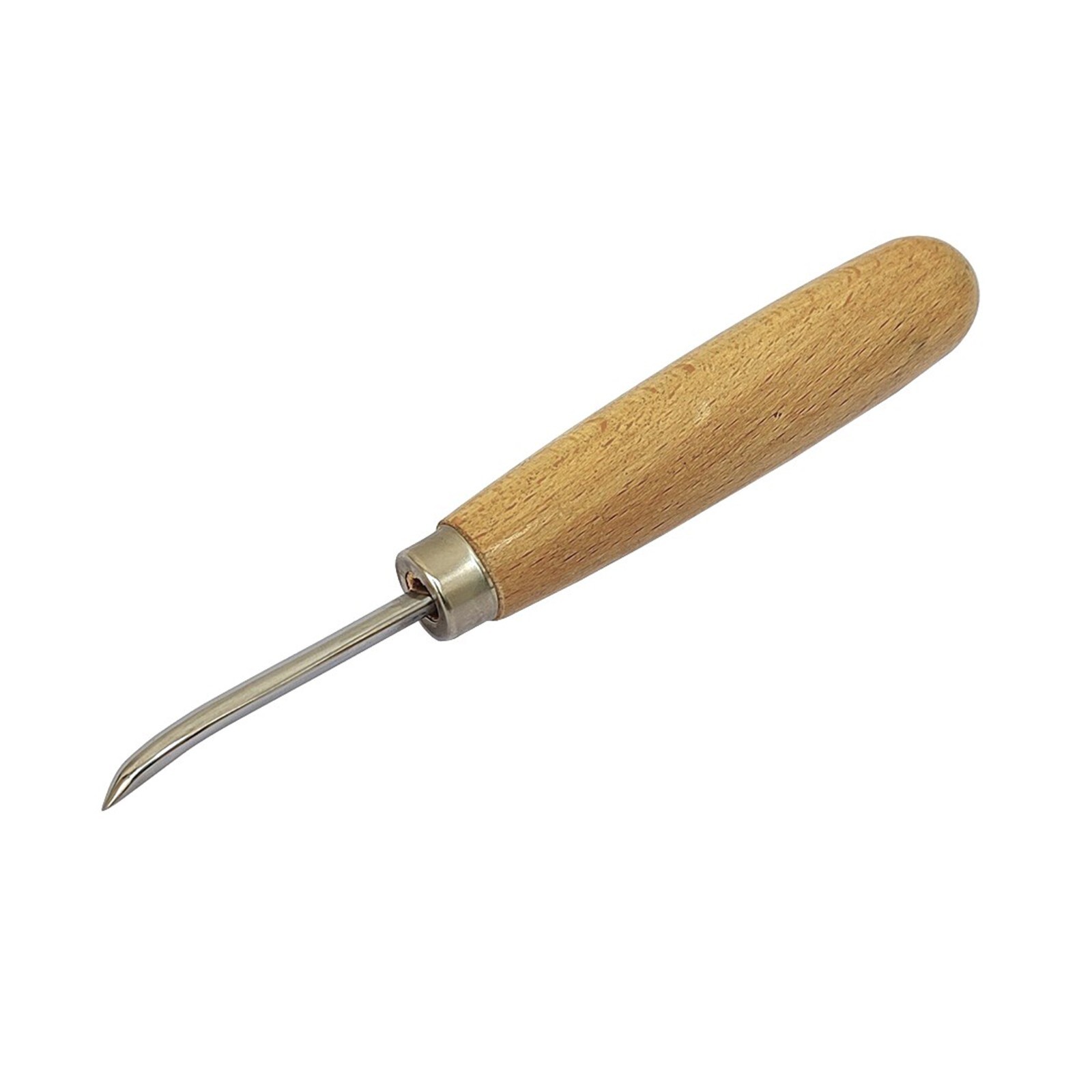 1-1/2″ Curved Burnisher with Wooden Handle – Stone Setting Tool