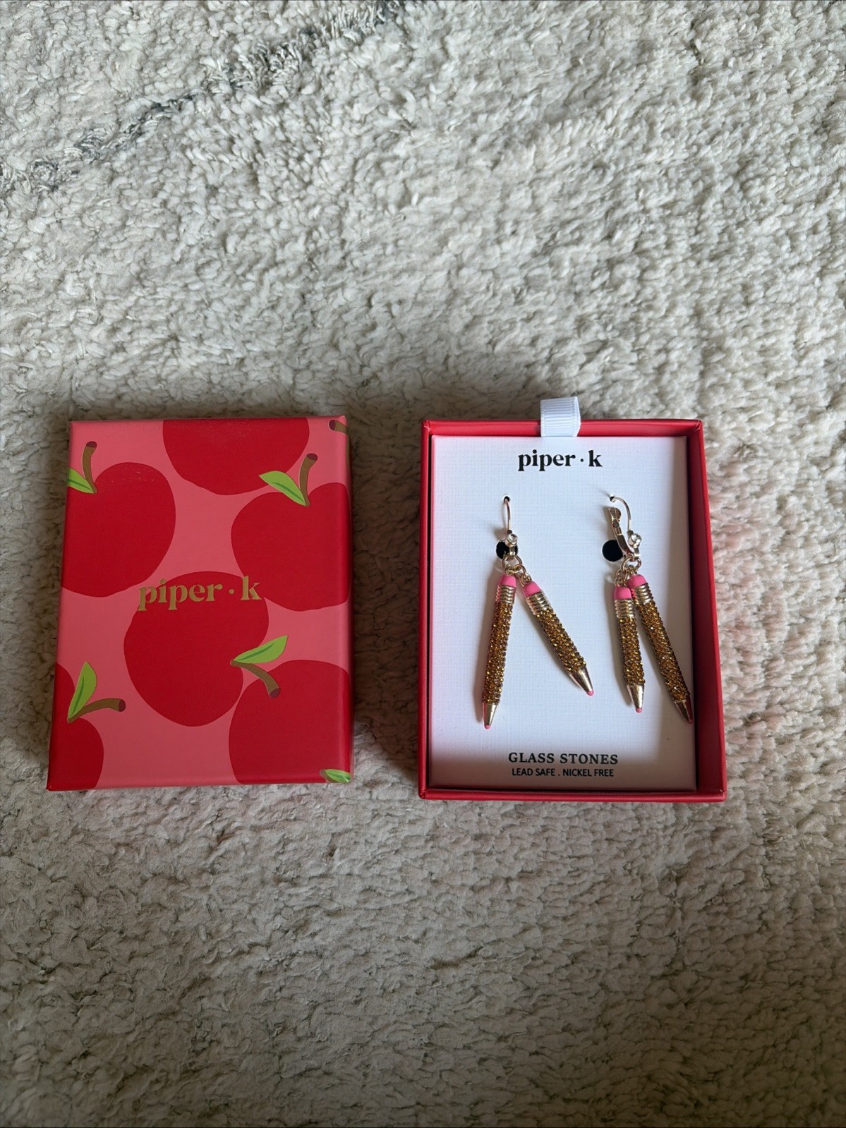 Piper K Pencil Dangling Earrings NEW IN BOX