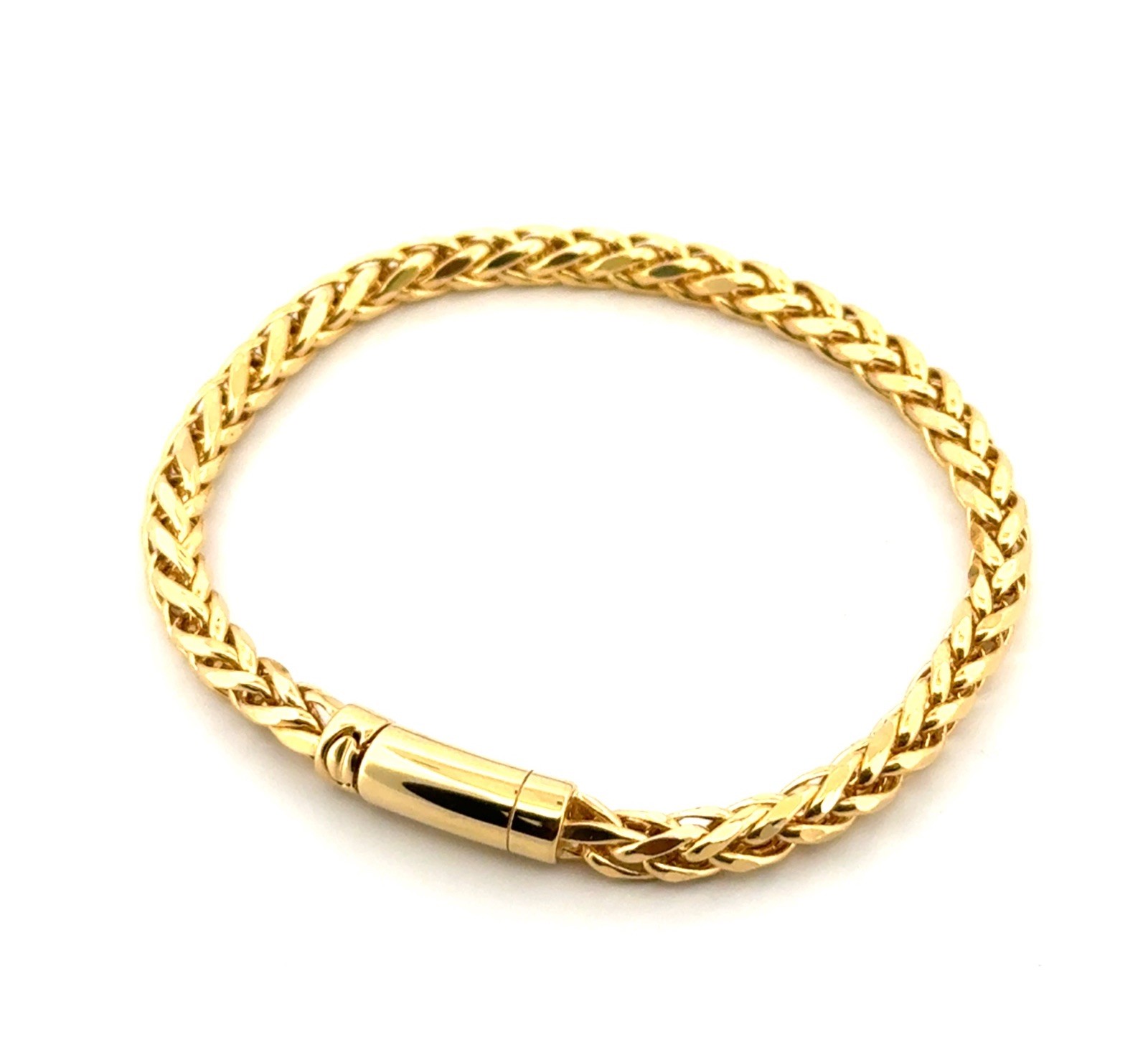 6” Women’s 18k Yellow Gold Franco Foxtail Link Bracelet Made in Japan 6.85g
